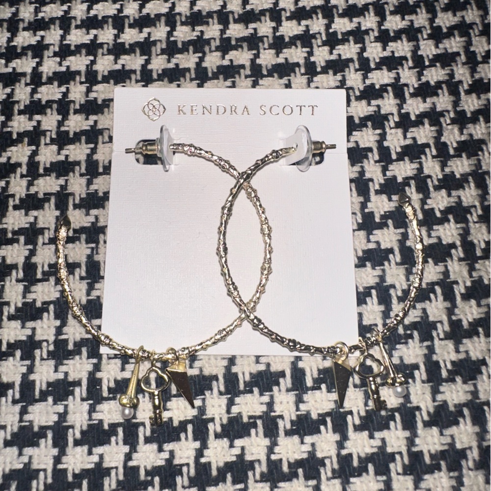 Kendra Scott Gold Textured Hoop Earrings